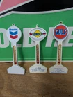 VINTAGE LOLLIPOP THERMOMETERS LOT OF 3 GULF SUNOCO CHEVRON NICE SHAPE WORKS!