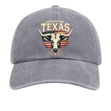 Texas Longhorn Unisex Baseball Cap Western Washed Cotton Hat Multi Color