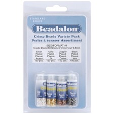 Crimp Beads Variety Pack Size 1 600/Pkg Silver-, Gold-, Copper- Black-Plated