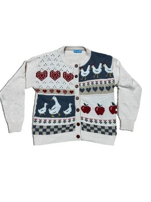 Cherry Aka Women's Cute Teacher Apple Picking Themed Sweater One Size fits most
