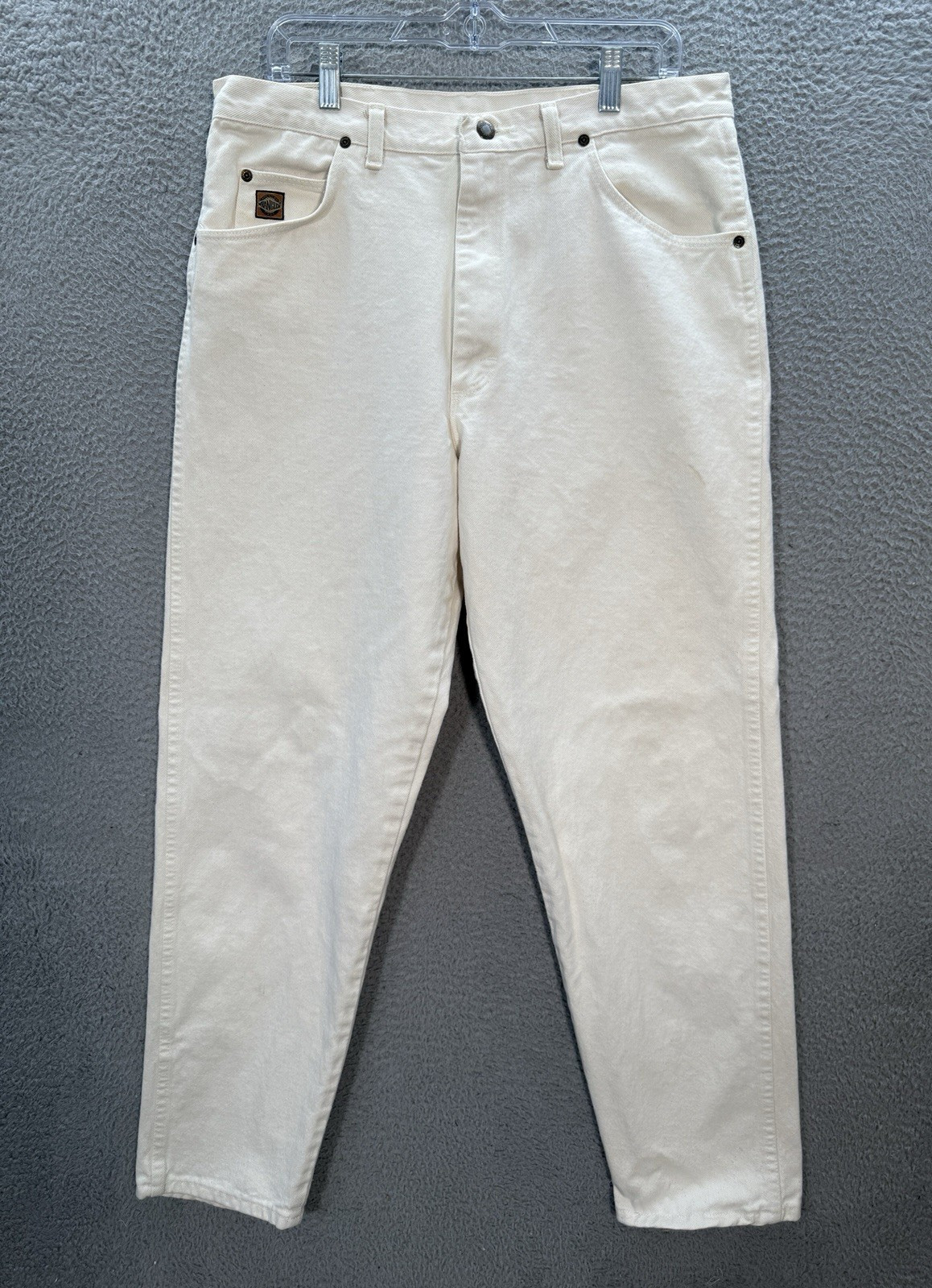 S 36x32 White Denim Western Cowboy Workwear Grunge 90s