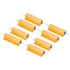 100W 8 Ohm Aluminum Shell Resistor, 8 Pack Aluminum Housing Resistor, Golden