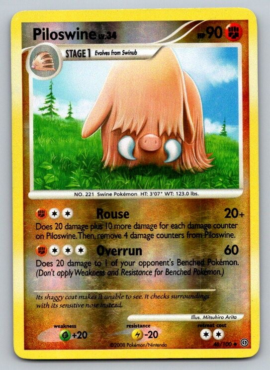 Piloswine Stormfront 46/100 LP Reverse Holo