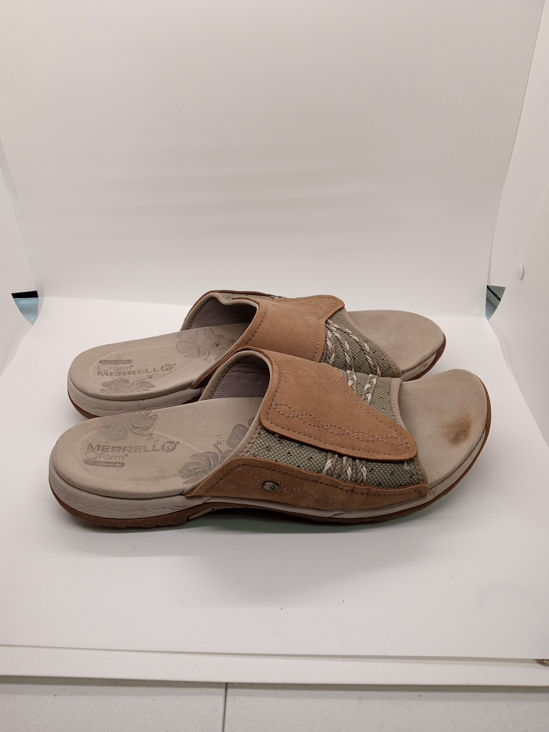 Merrell Lilyfern sandali sportivi slides donna 10 alluminio pelle marrone J89096