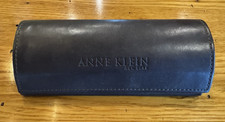 ANNE KLEIN DK BROWN EYEGLASS CASE w/MAGNETIC CLOSURE-FELT LINED  IN GOOD SHAPE 