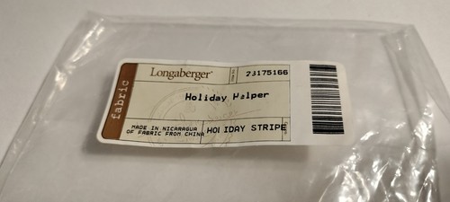 1 - Longaberger #23175166 Holiday Helper Holiday Stripe Fodera per cestino in tessuto - Foto 2 di 6