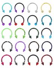 Surgical Steel Septum Piercing Jewelry Cartila. 20Pcs Septum Rings 16g 18g 20g