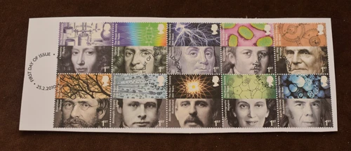 GB 2010 The Royal Society, Commemorative Stamps On Piece, Used, ex FDC