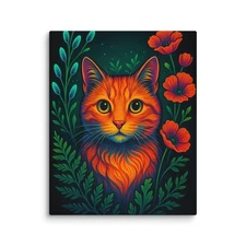 Forest Spirit Cat Canvas Print – The Luminous Spirits of the Forest Collection