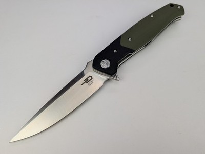 Bestech Swordfish Folding Knife BG03A Black/Green G10 Handle D2 Tool Steel Blade