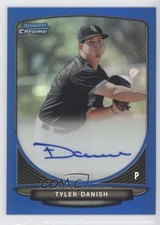 2013 Bowman Draft Chrome Prospect Blue Refractor 36/99 Tyler Danish Auto 0f8