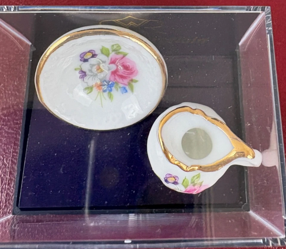 Juego de jarra de porcelana alemana Reutter para casa de muñecas muebles miniatura escala 1:12  Foto 2 de 3