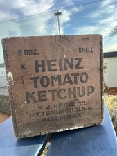 Vintage HEINZ Co Tomato Ketchup Antique Wooden Crate Box Pittsburgh USA Rustic