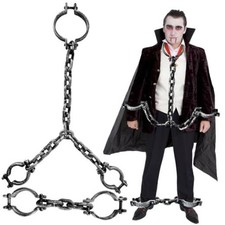 Plastic Fake Toy Handcuffs Headcuffs Footcuffs Chain Shackles Set,Prison Wrist