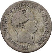 Prussia 2 1/2 Silver Dime Friedrich Wilhelm IV 1849 A Billon 3g #JAC208