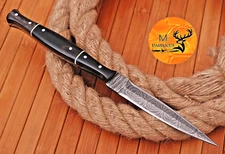 HandMade Damascus Boot Hunting Knife - Hand Forged Damascus Steel Blade 1617