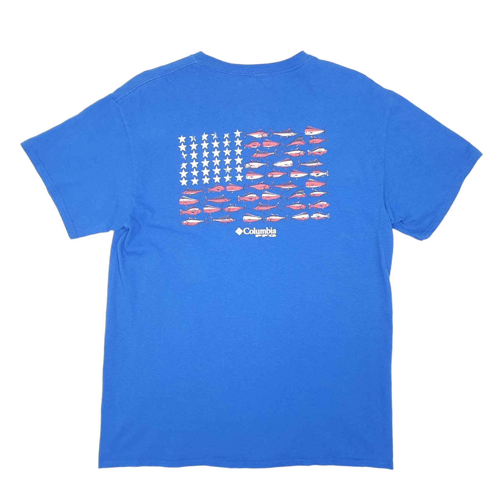 COLUMBIA SPORTSWEAR Blue T Shirt Tee PFG Fishing Short Sleeve Cotton Mens M image 2