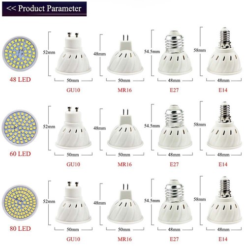 Led Lamp GU10 Bulb Full spectrum E27 E14 MR16 White 240V 5W 8W 10W Light SMD Cup - Picture 4 of 18