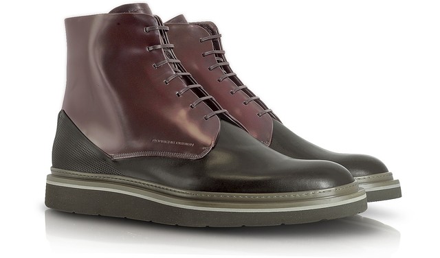 burgundy patent leather ankle boots