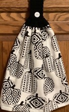 Double hanging kitchen towel fall autumn pumpkins crocheted black top