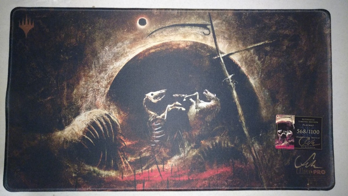 Sketch Art Damnation Seb McKinnon Playmat Signed w/ CoA