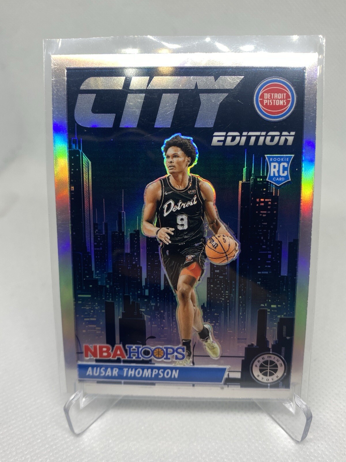 2023-24 Hoops Premium Stock Ausar Thompson City Edition Silver Prizm RC #11