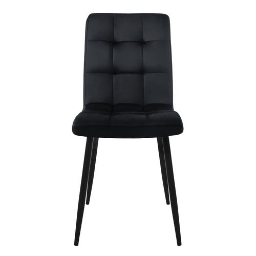 4x Sillas de comedor de terciopelo negro asiento ergonómico para salón/cocina - Imagen 2 de 7