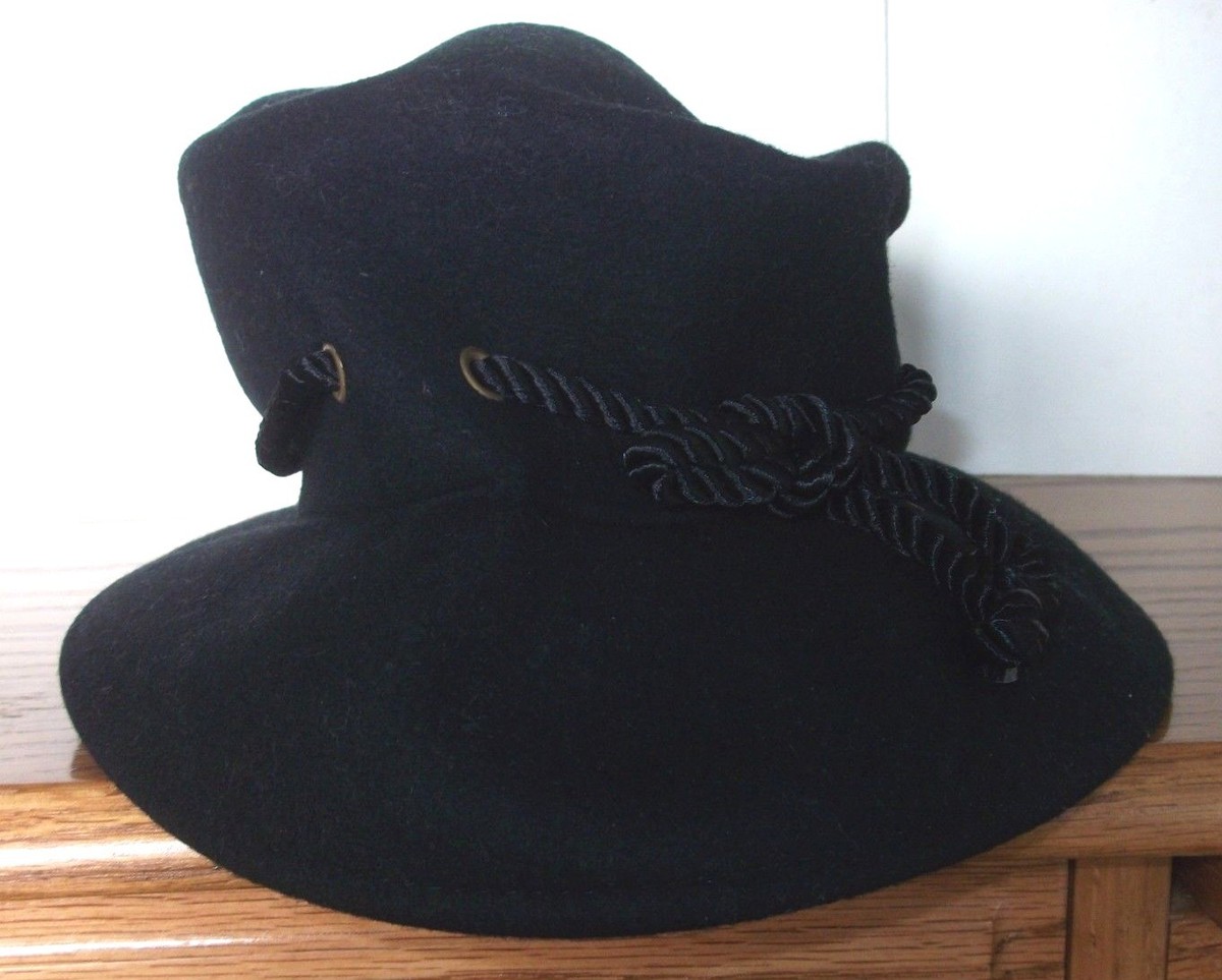 Bollman Doeskin Felt Hat 100% Wool Cap Black Bucket Military 