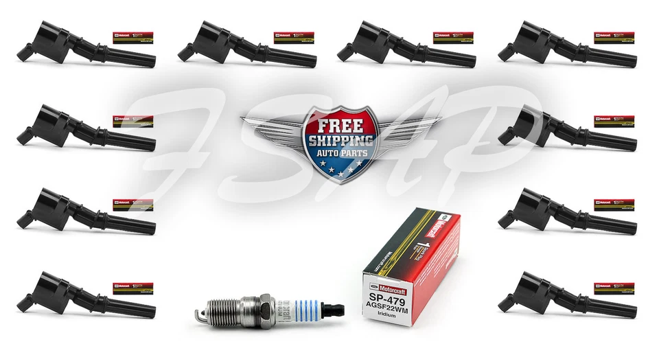 Ford 6.8L V10 Set of 10 Heavy Duty Ignition Coil DG508 + 10 Spark Plug SP479 - Image 4 of 4