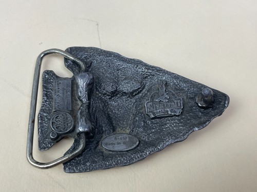 Vintage Siskiyou Arrowhead Skull Western Belt Buckles Men 3" Made in USA Silver - Picture 2 of 6