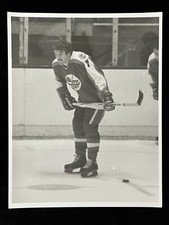 1981-82 TIM WATTERS WINNIPEG JETS NHL B&W 8x10 PHOTO VINTAGE ORIGINAL