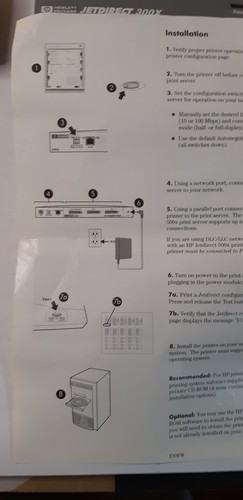 Printserver HPJetDirect 300X VCCI-1 Hewlett Packard J3263A - Afbeelding 6 van 8
