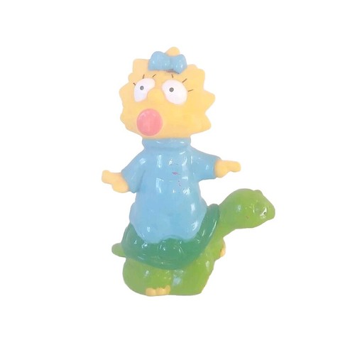 THE SIMPSONS MAGGIE SIMPSON STANDING ON TURTLE FIGURE 1990 VINTAGE 3"
