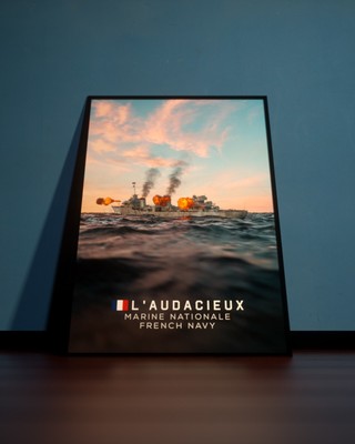 French Destroyer L'Audacieux Artwork Poster