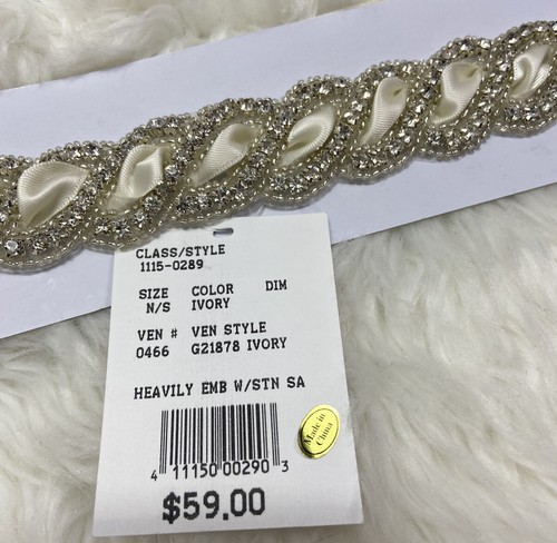 Bridal Wedding Dress Sash Belt Ivory Satin Bridesmaid Venetian Style 120” Inch - Picture 4 of 7