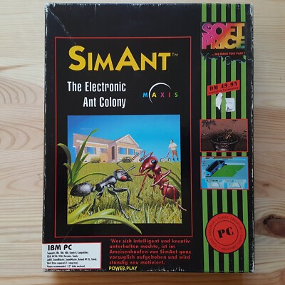 Sim Ant Spiel IBM PC in Big Box 3,5'' mit Handbuch Anleitung (2 Disketten)