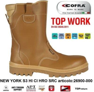 STIVALE ANTINFORTUNISTICA COFRA NEW YORK S3 HI CI HRO SRC pelle fiore idrorepel