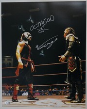 El Hijo del Vikingo & Octagon Jr. Signed 16x20 Photo BAS COA TNA Lucha Libre AAA