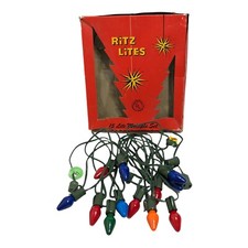 Vintage Chritsmas Lights Ritz Lites Indoor 15 Light Set 1 Socket Not Working