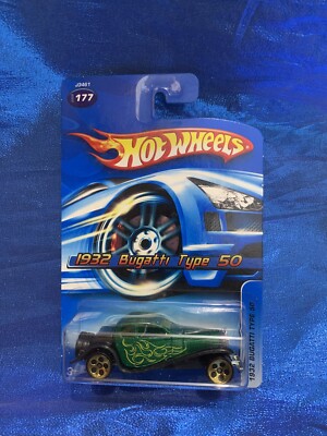 2006 Hot Wheels Collector 1932 BUGATTI TYPE 50 Green w/Gold Near Mint!
