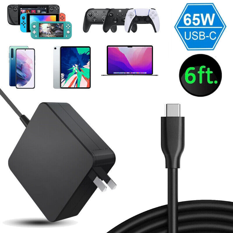 65W USB-C Type C Charger For Steam Deck Switch OLED ROG Ally