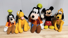 Disney Plush Lot Of 5 - Mickey Mouse Pluto Goofy - Various Sizes  Years