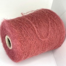 Rose Pink ALPACA WOOL FLUFFY Yarn on Cone LACE WEIGHT Crafts USA TARIFF FREE