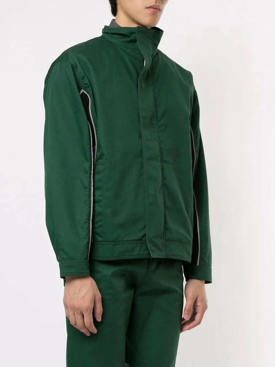 NEW AFFIX Poly Cotton Track Jacket Green/Black AFFWAW19JK02 Made in ITALY