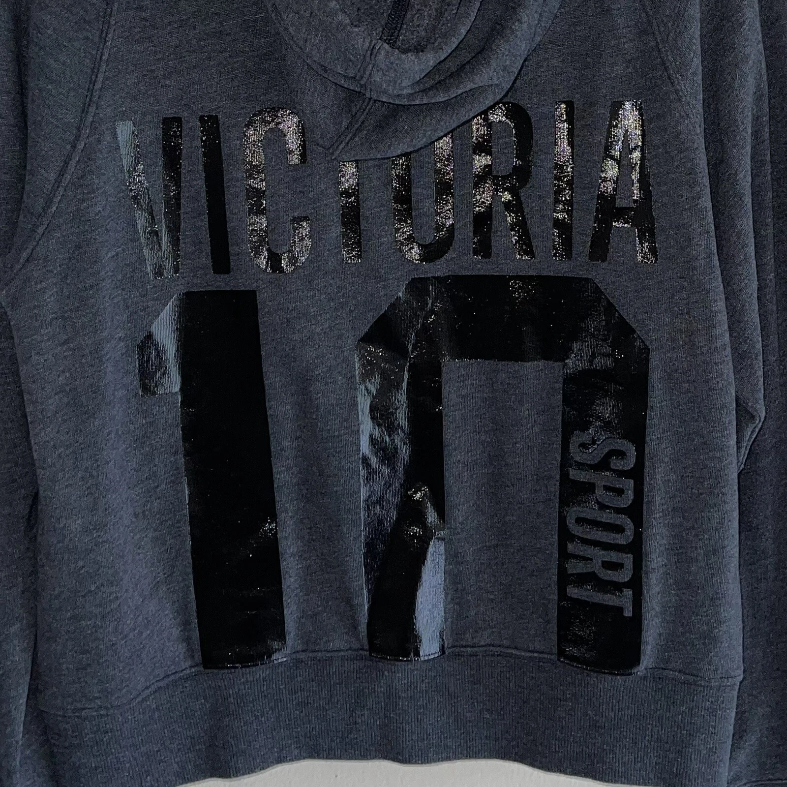 UNDERCOVER Felpa con cappuccio Victorias Secret Sport pullover top donna M grigio tasca nera