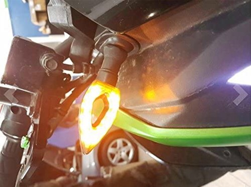 2 indicatori direzione segnali 12 LED luce ambra frecce STATICHE moto NERE - Bild 4 von 6