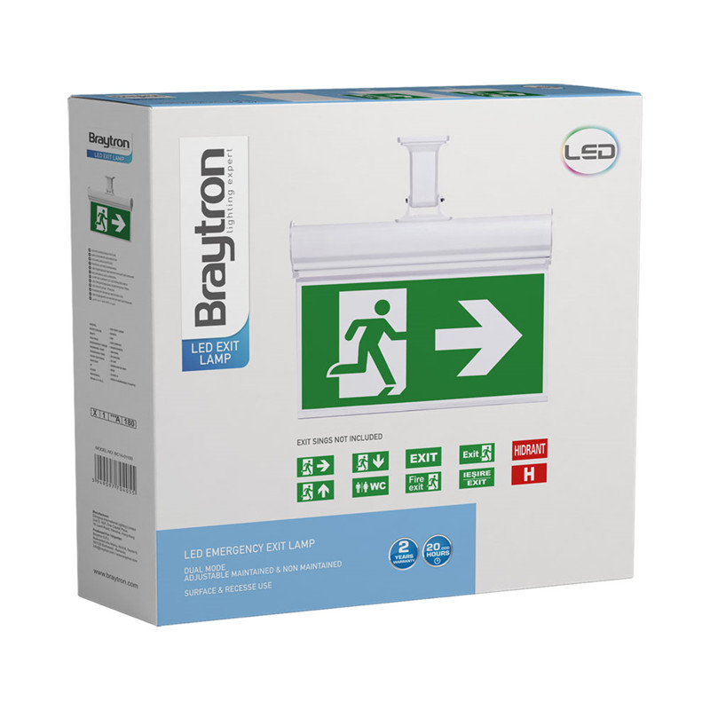 Panneau LED EXIT de secours 3W IP20 Blanc au design épuré et durable - 2
