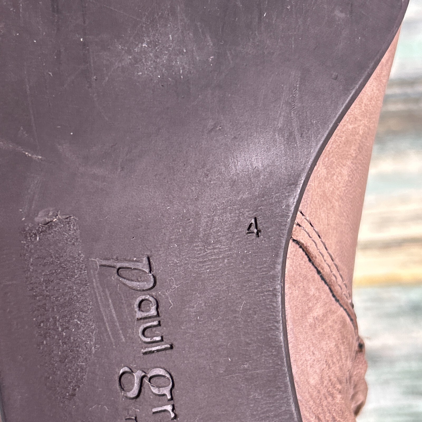 Paul Green Ankle Booties Womens 6.5 Distressed Brown Leather Low Block Heel Zip