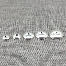 925 Sterling Silver Shiny Plain Bead Caps 4mm 5mm 6mm for Bracelet Bead Spacers