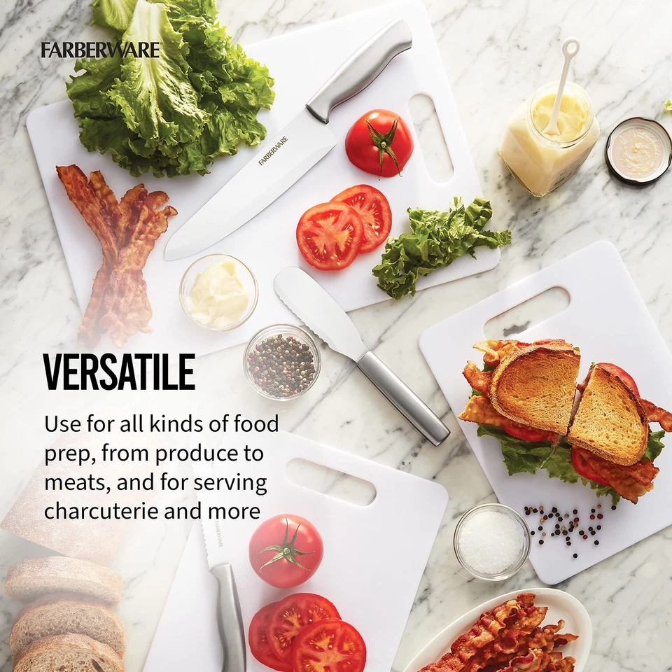 Farberware 5190590 塑料切割板套装,洗碗机-安全聚乙烯切碎... — 第 3/4 张图片